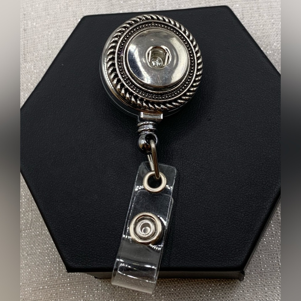 NAME BADGE REEL - Snap Button Charm Base - Holds 18mm/20mm Snap Button Charms